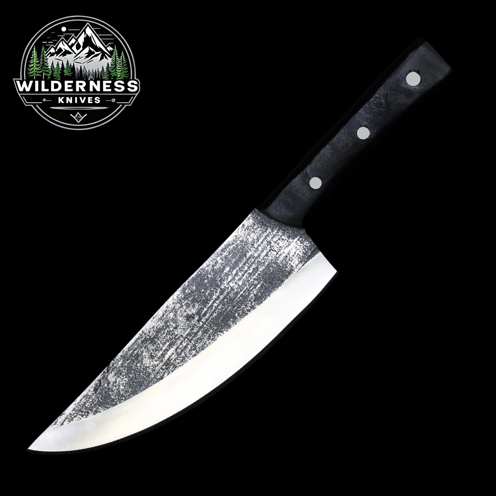 Handmade Carbon Steel Chef Knife with Wood Handle