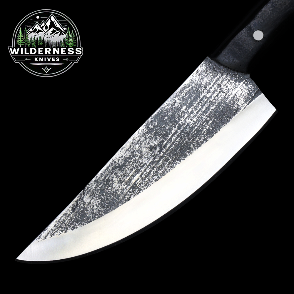 Handmade Carbon Steel Chef Knife with Wood Handle