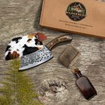 Viking Butcher Knife – Hand-Forged Carbon Steel Blade with Leather Sheath