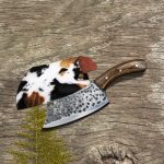Viking Butcher Knife – Hand-Forged Carbon Steel Blade with Leather Sheath