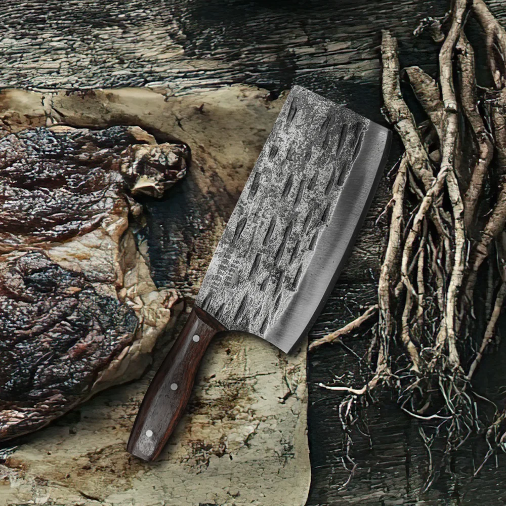 Timberfang – Hand-Forged Carbon Steel Wilderness Cleaver Knife
