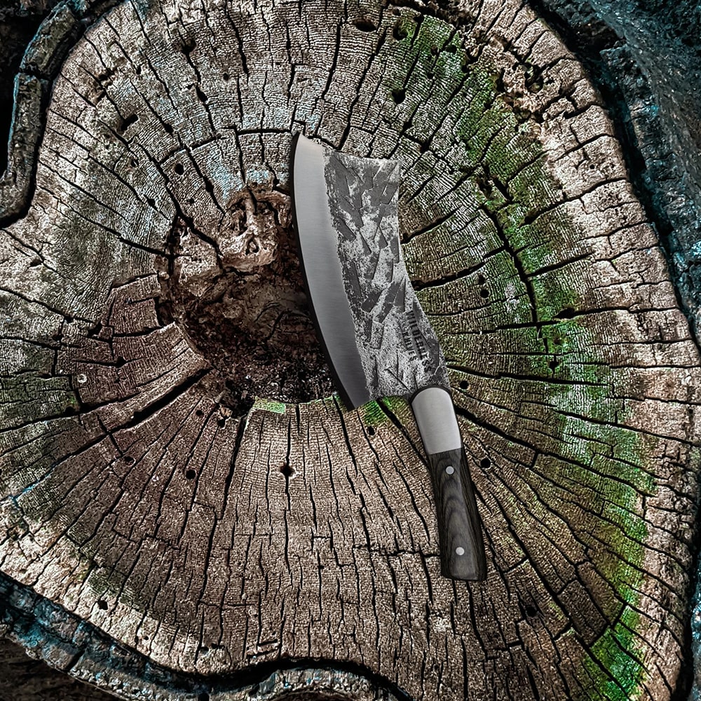 Expertly Forged Viking Cleaver with Leather Sheath – Rugged Performance by Wilderness Knives®