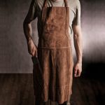 Handmade Leather Chef Apron with Knife Pocket