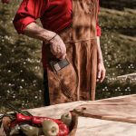 Handmade Leather Chef Apron with Knife Pocket
