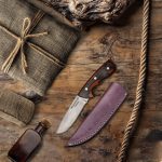 Handcrafted Bushcraft Knife with Leather Sheath