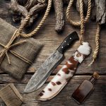Premium Hunting Knife with Handcrafted Leather Sheath
