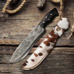 Premium Hunting Knife with Handcrafted Leather Sheath